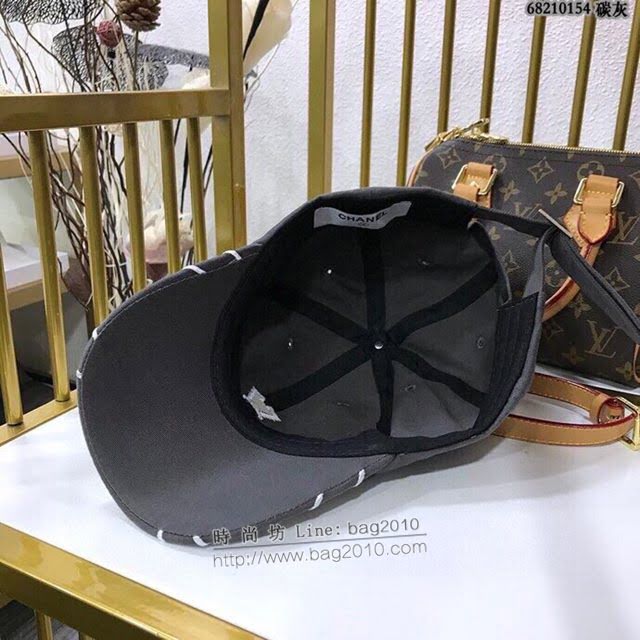 Chanel女士帽子 香奈兒線條珍珠棒球帽鴨舌帽  mm1113
